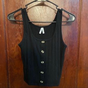 Mudd Black Button Front Crop Top